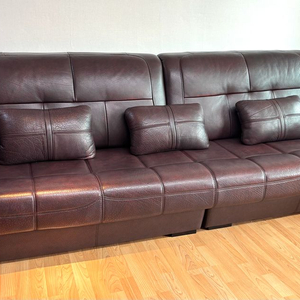 물소 가죽 소파 4인용 이미지