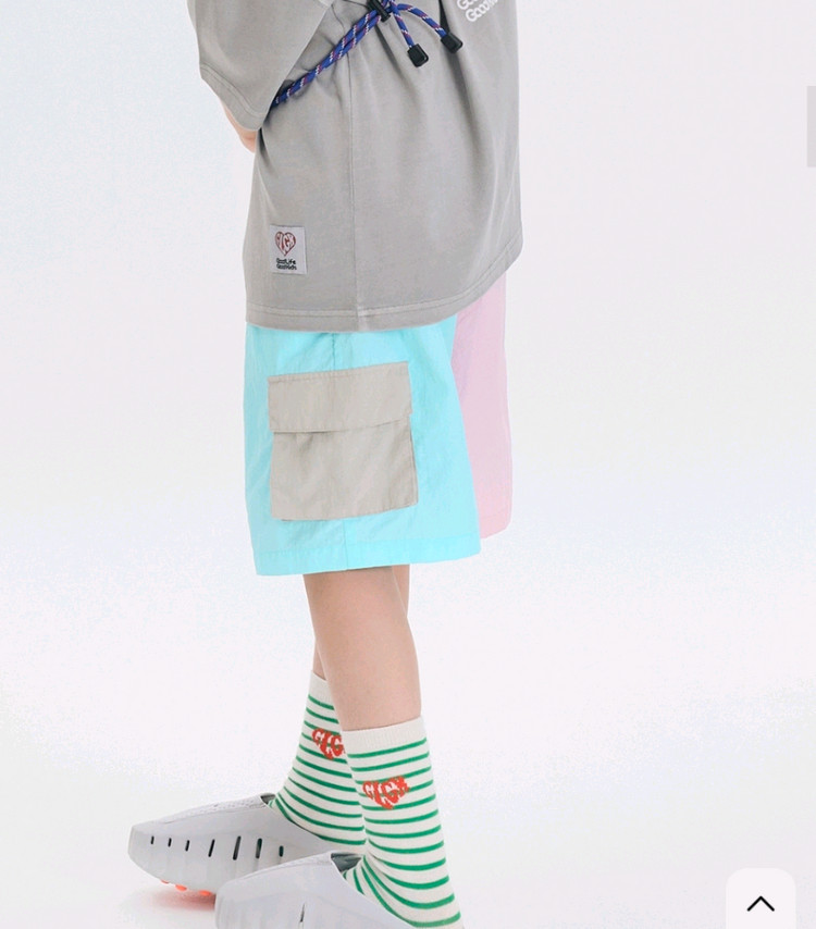 (10%할인가/프오x) 히로 glgk 반반 카고 하프 팬츠 핑크 140 이미지