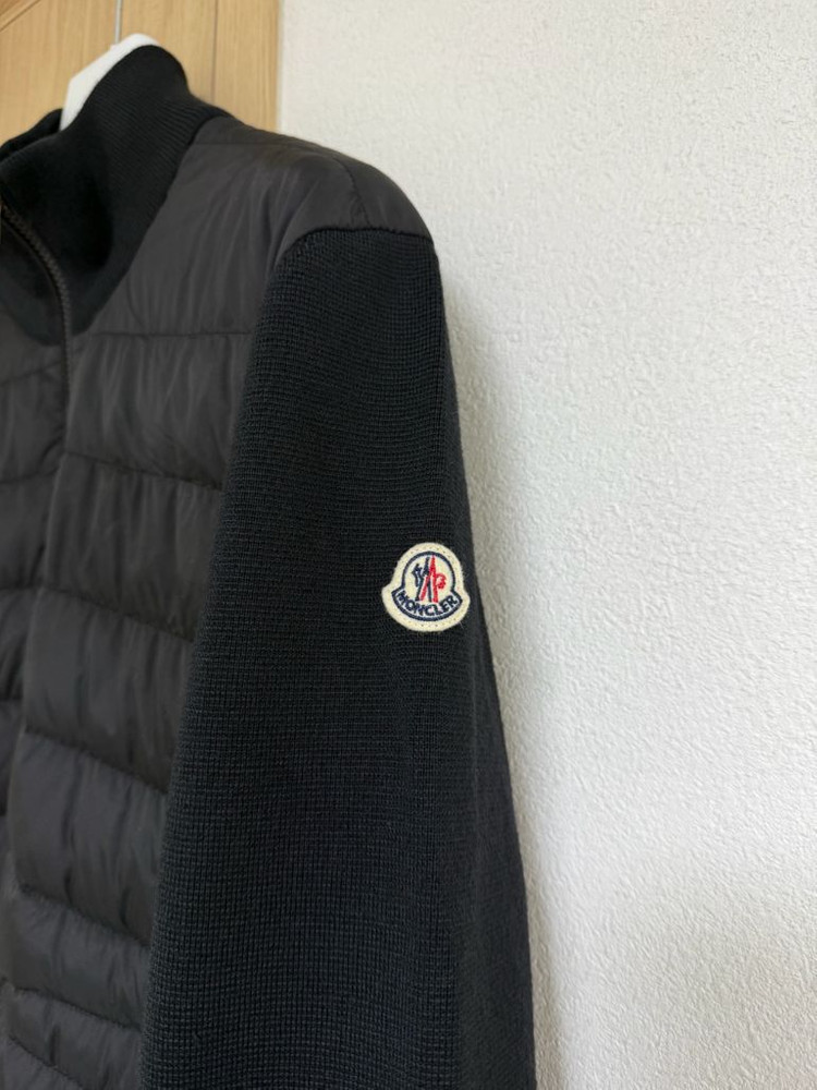 [XXL] 24 / 25 몽클레어 트리콧 울 가디건 니트패딩 블랙 이미지