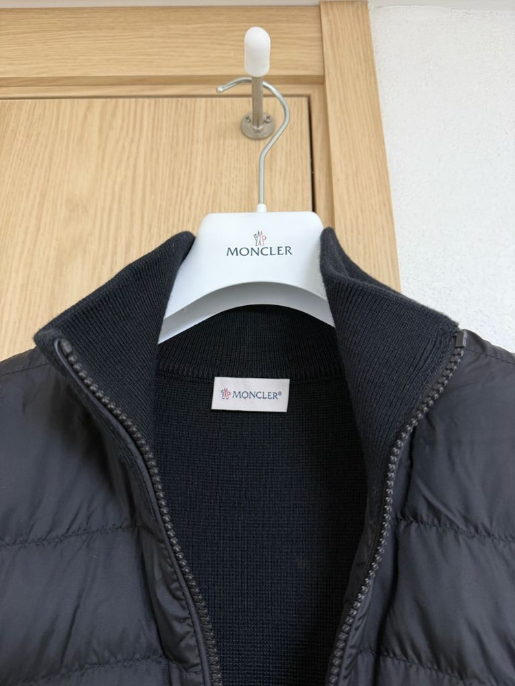 [XXL] 24 / 25 몽클레어 트리콧 울 가디건 니트패딩 블랙 이미지