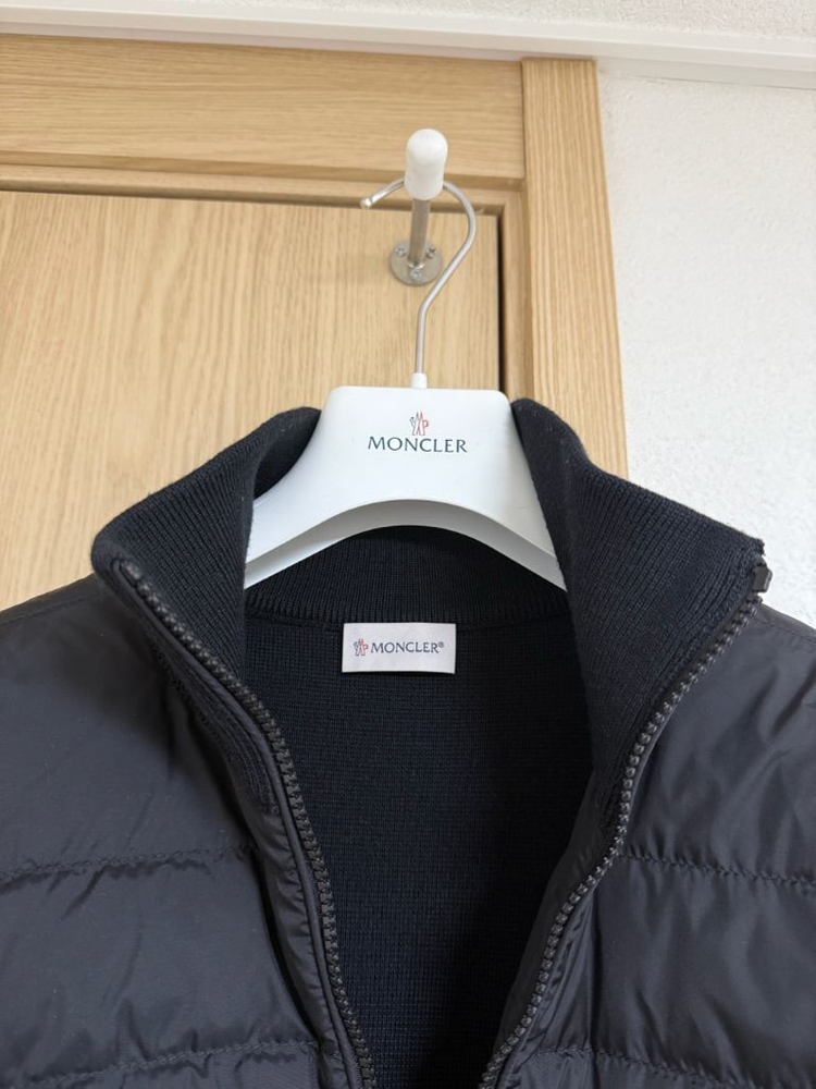 [XL] 24 / 25 몽클레어 트리콧 울 가디건 니트패딩 블랙 매장판 이미지