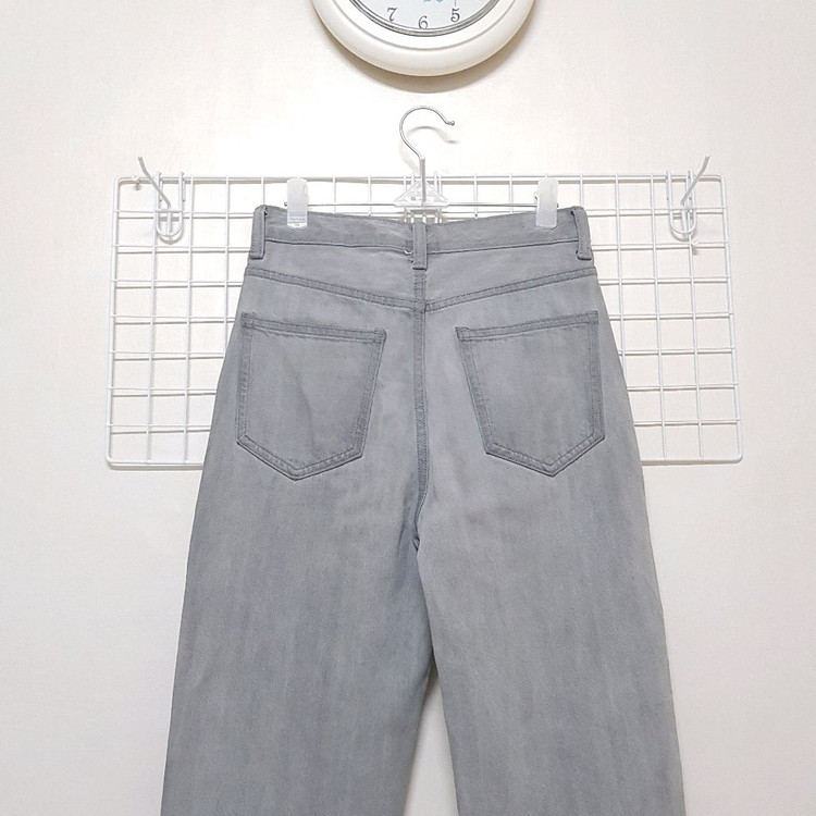 스파오 하이웨이스트 일자핏 그레이진 연회색 데님 청바지 64사이즈 (25~26사이즈) 이미지