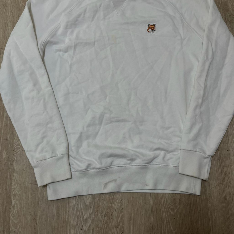 정품 메종키츠네 폭스헤드 화이트 맨투맨 S/90 이미지