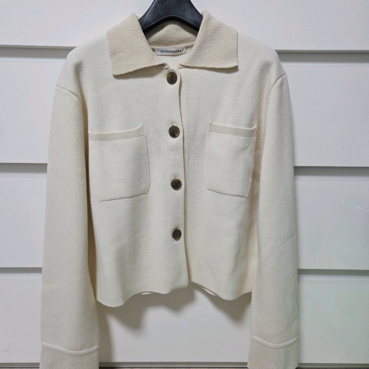 더캐시미어 캐시미어 캐시미어 블렌드 컬러 라인 니트 자켓 크림 55 랑방 타임 마인 이미지