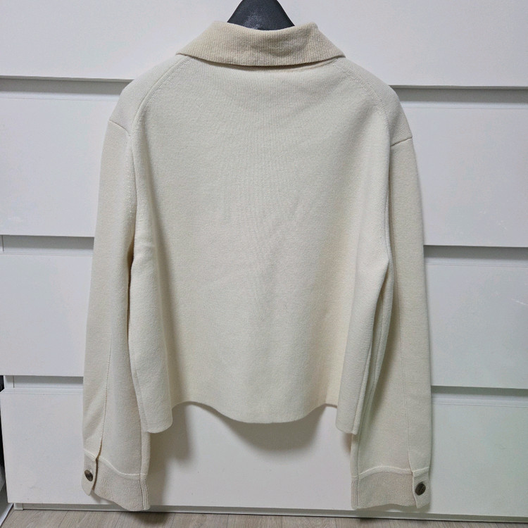 더캐시미어 캐시미어 캐시미어 블렌드 컬러 라인 니트 자켓 크림 55 랑방 타임 마인 이미지