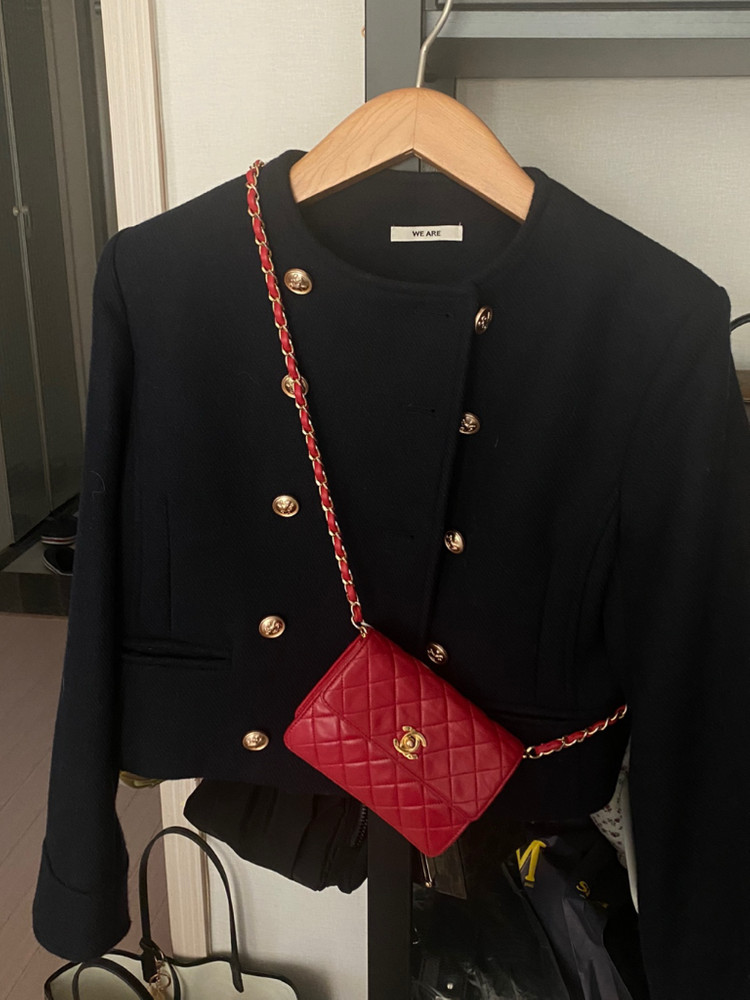 퀼팅 체인백 미듐 레드 이미지