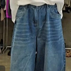 9부 벌룬 데님팬츠 55~88사이즈 이미지