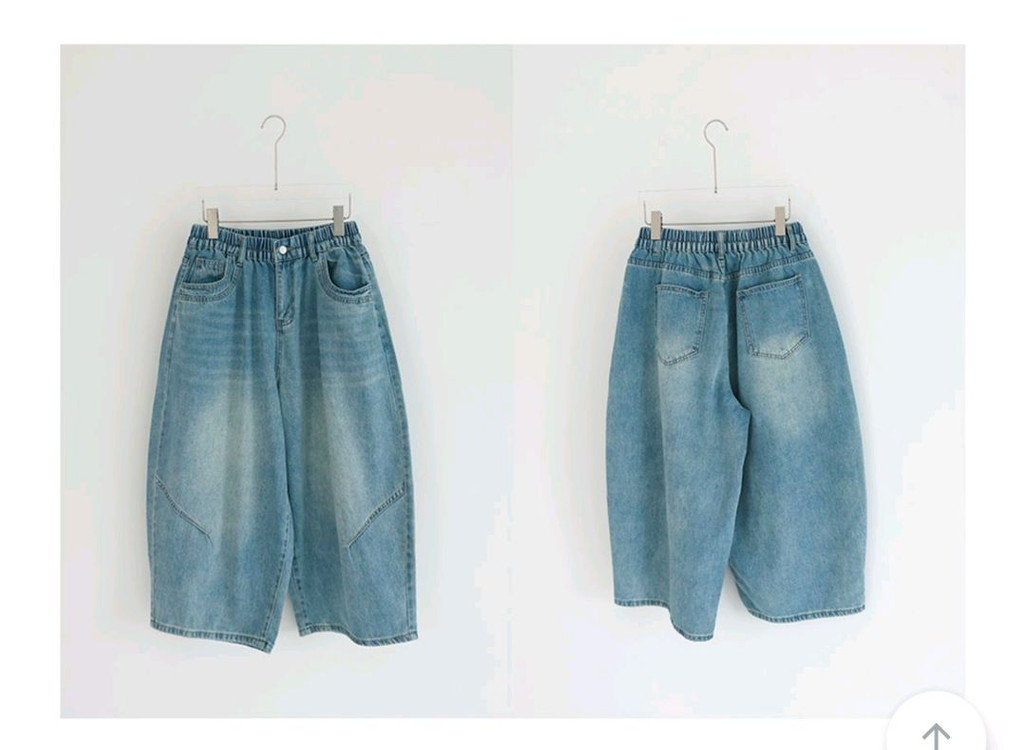 9부 벌룬 데님팬츠 55~88사이즈 이미지