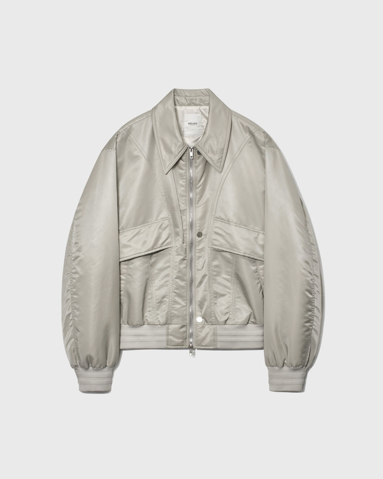 [새제품]벨리에 써큘러 오버사이즈 봄버 자켓 웜그레이 M사이즈 이미지