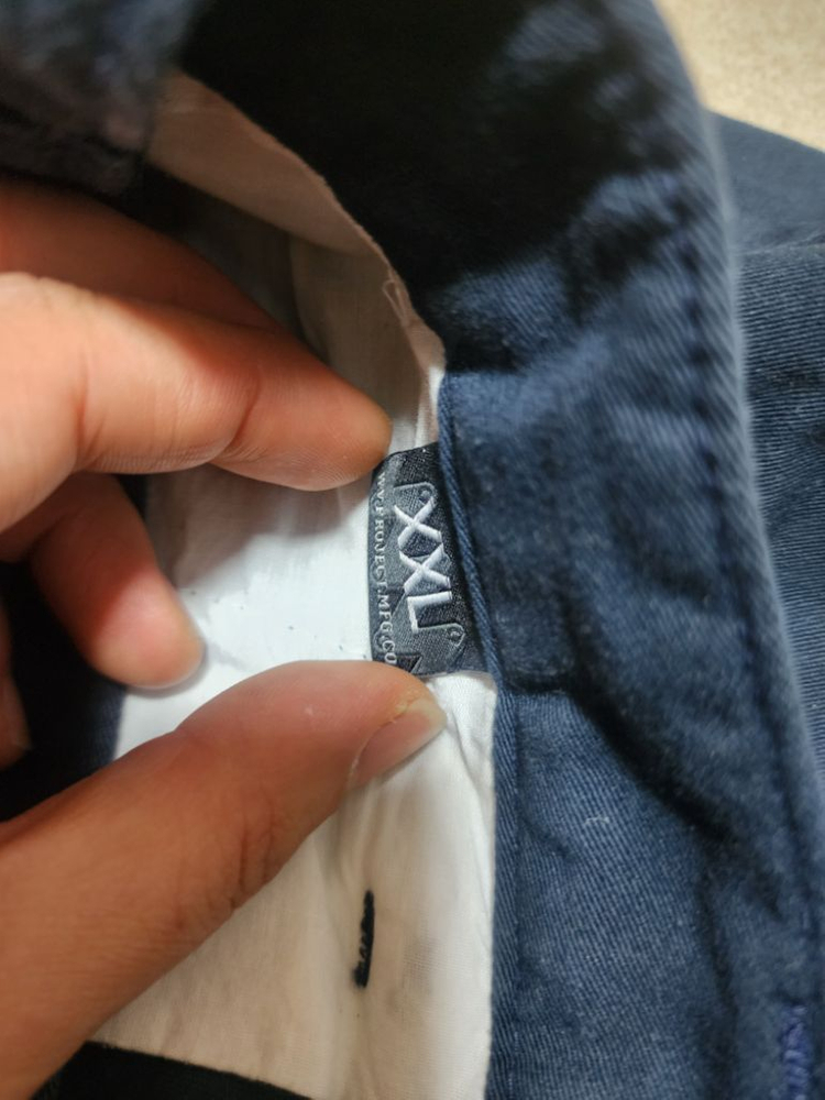 더블유프로젝트 버뮤다 워싱 팬츠 네이비 2xl 이미지