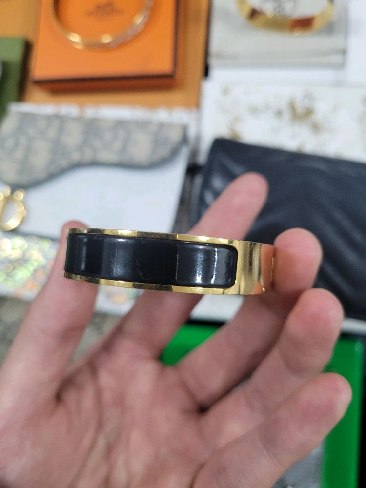 에르메스 클릭아슈 브레이슬릿 PM 팔찌 블랙 골드 이미지