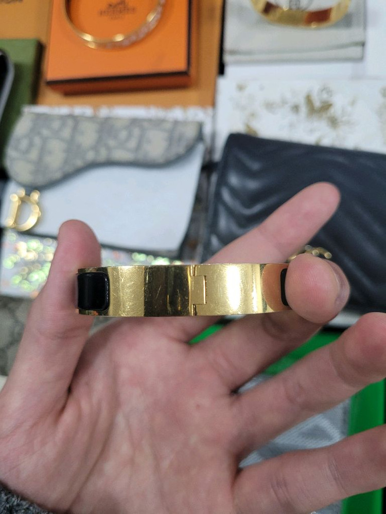 에르메스 클릭아슈 브레이슬릿 PM 팔찌 블랙 골드 이미지