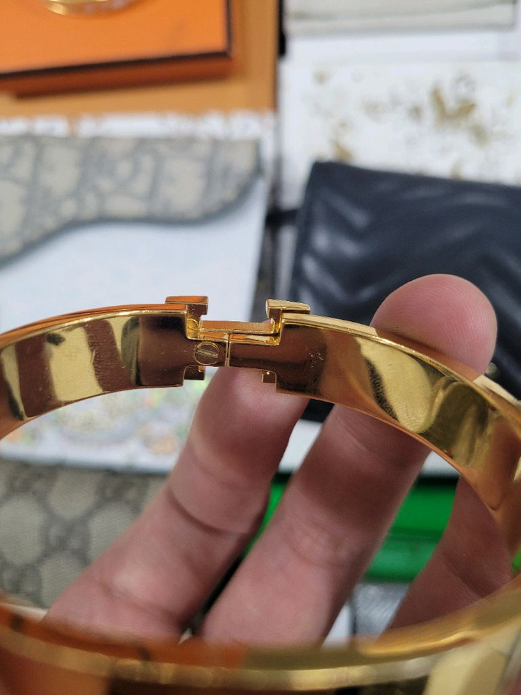 에르메스 클릭아슈 브레이슬릿 PM 팔찌 블랙 골드 이미지