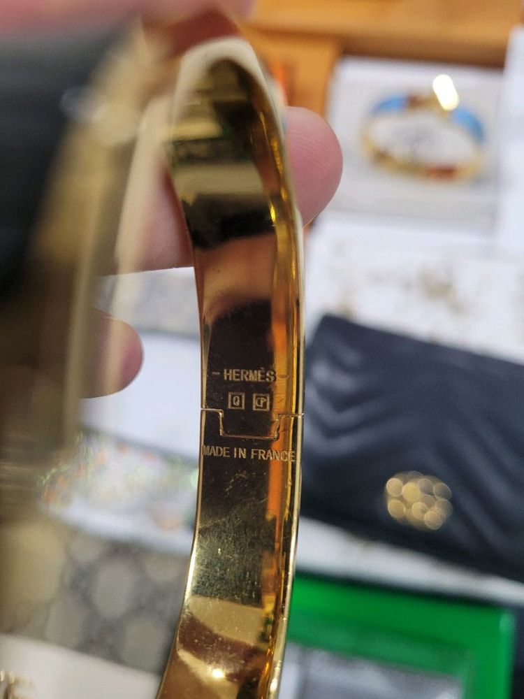 에르메스 클릭아슈 브레이슬릿 PM 팔찌 블랙 골드 이미지