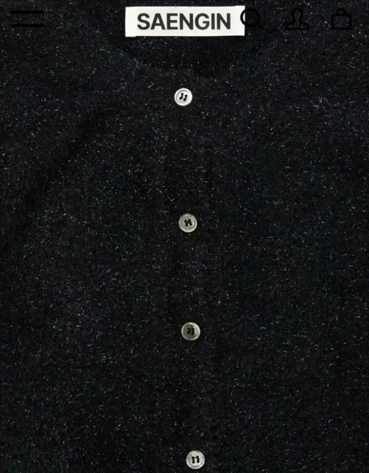 생긴스튜디오 TINSEL KNIT BUTTON CARDIGAN 블랙 이미지