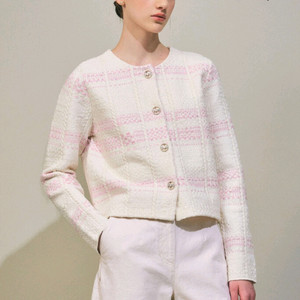 마인 실크 블렌드 글리터 칼라리스 자켓 라잇핑크 55 타임 랑방 더캐시미어 오브제 시스템 sjsj 이미지