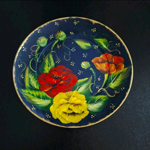 앤틱빈티지 포크아트 스탠드 디저트 접시 트레이 받침대 플레이팅접시 이미지