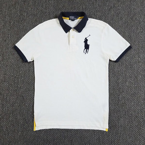 폴로 랄프로렌 아이보리 화이트 빅포니 카라 반팔티 이미지