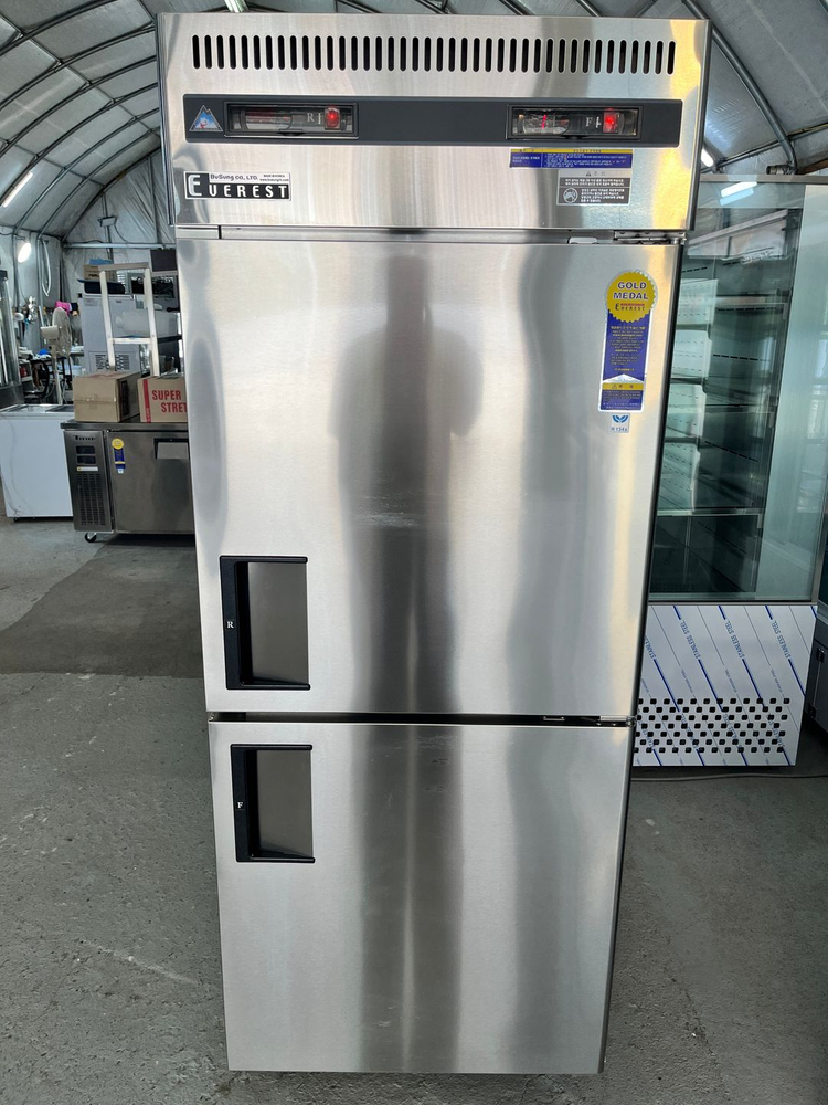 부성 에베레스트 수직 냉장냉동고 간냉식 반반 올스텐 냉장1칸 냉동1칸 업소용 베이커리카페 이미지