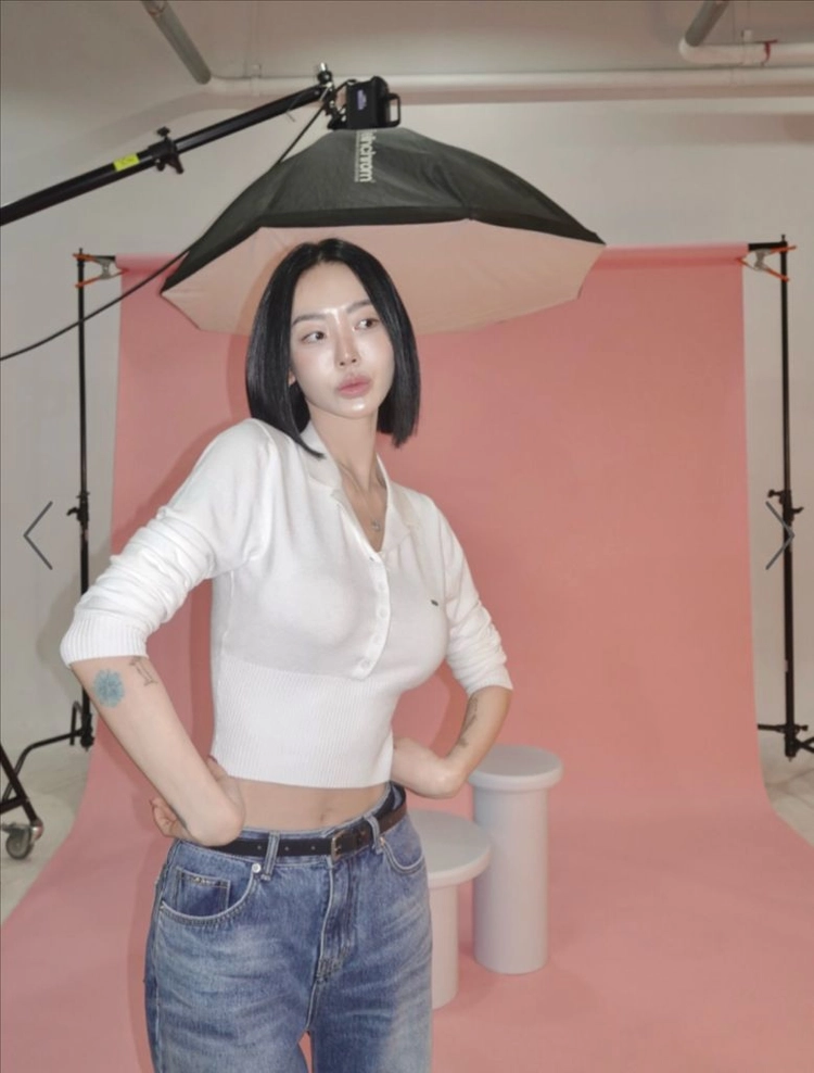 (새상품) 페일제이드 카라 니트 티 화이트 이미지