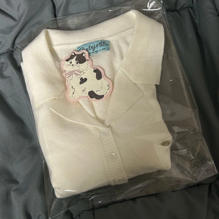 (새상품) 페일제이드 카라 니트 티 화이트 이미지
