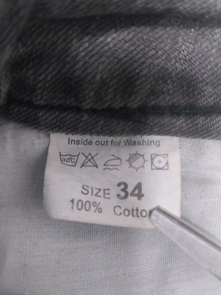 [32] 발망 그레이워싱 지퍼디자인 테이퍼드진 청바지 이미지