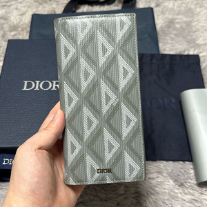 [풀구성] 디올 CD 다미아몬드 장지갑 그레이 이미지