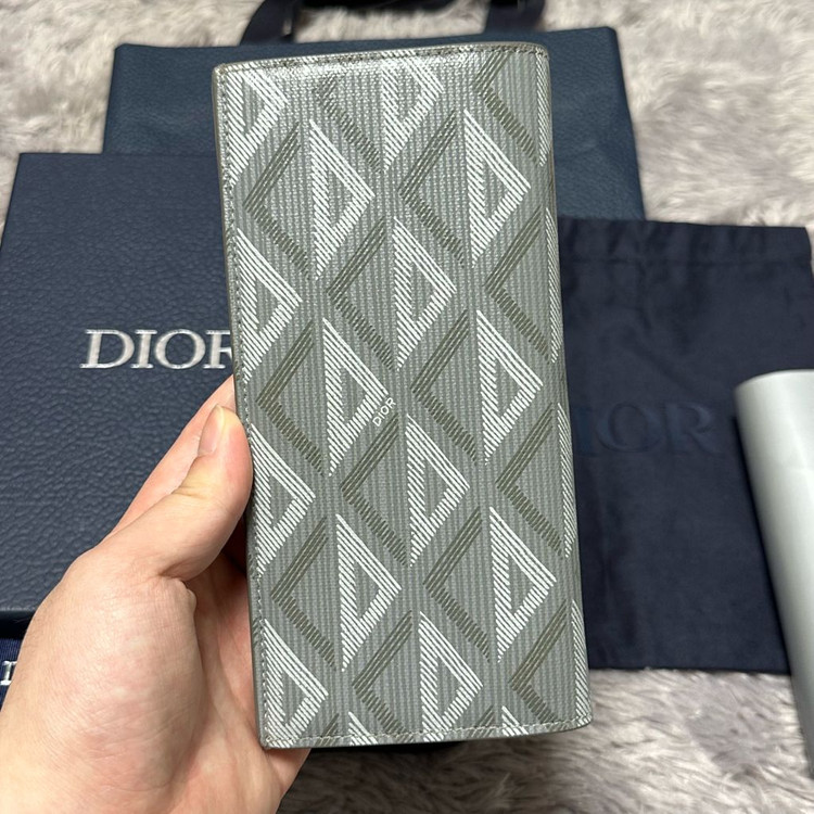 [풀구성] 디올 CD 다미아몬드 장지갑 그레이 이미지