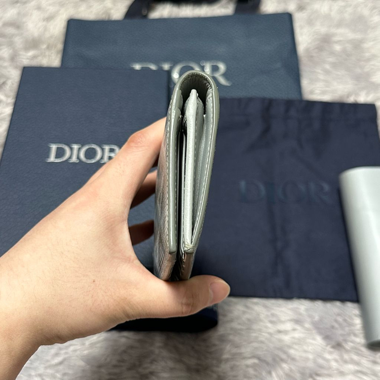 [풀구성] 디올 CD 다미아몬드 장지갑 그레이 이미지