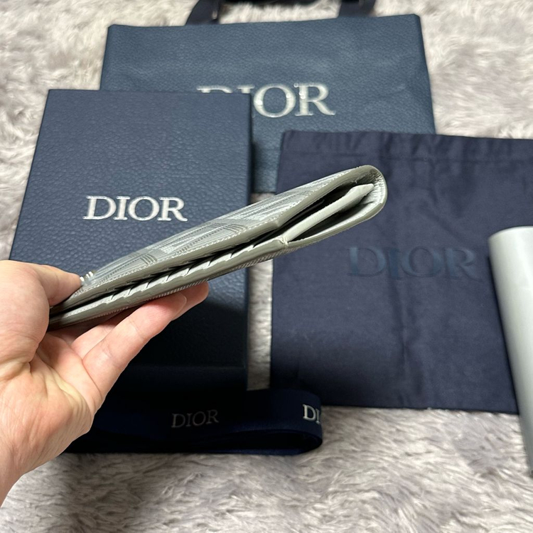 [풀구성] 디올 CD 다미아몬드 장지갑 그레이 이미지