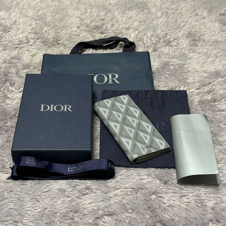 [풀구성] 디올 CD 다미아몬드 장지갑 그레이 이미지