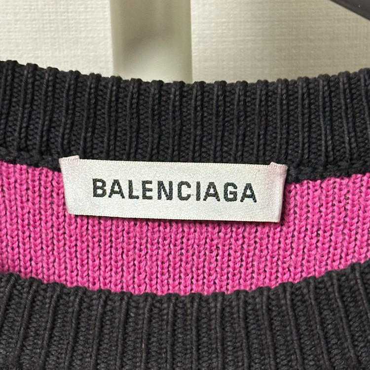 [오버핏 XS] 발렌시아가 멀티로고 울 오버 니트 블랙 이미지