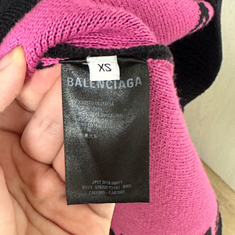 [오버핏 XS] 발렌시아가 멀티로고 울 오버 니트 블랙 이미지