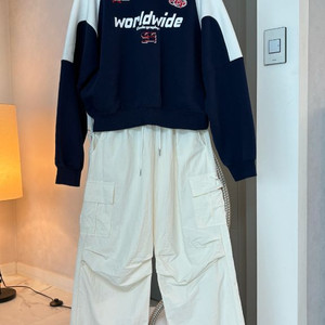 코드 그라피 카라 맨투맨, 아노락 스트링 셔링 조거 팬츠 이미지