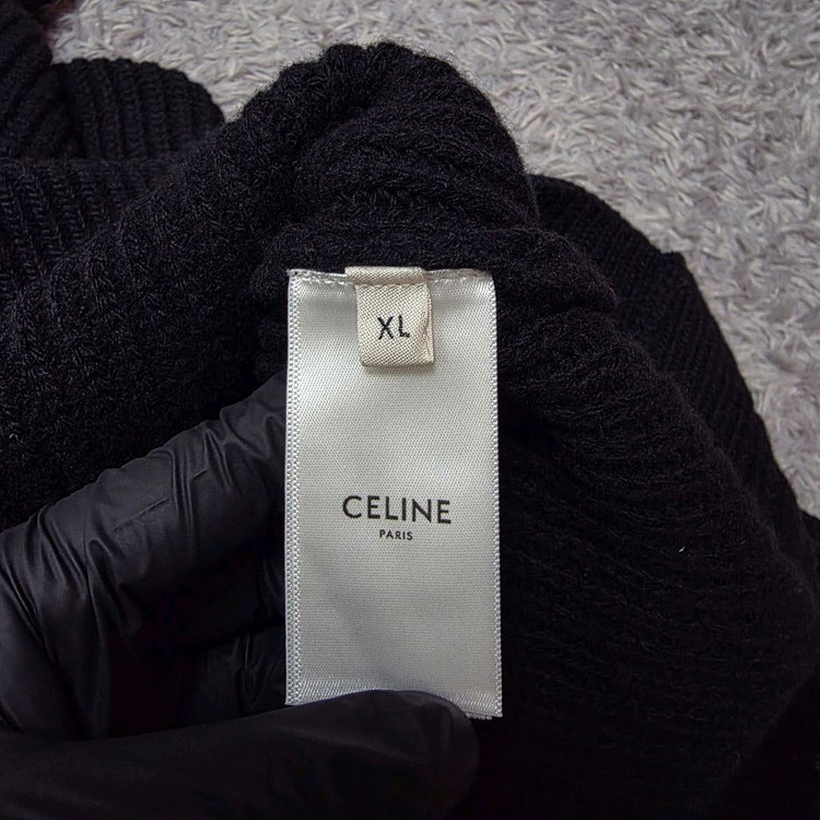 [클로젯][XL]셀린느 체인로고 리브드 니트 후드티 이미지