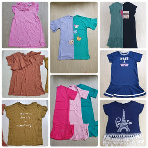 여아 티셔츠 12개 일괄. 140 150 원피스 롱티셔츠 잠옷 파자마 프릴 반팔 나시 민소매 수술 주니어 이미지