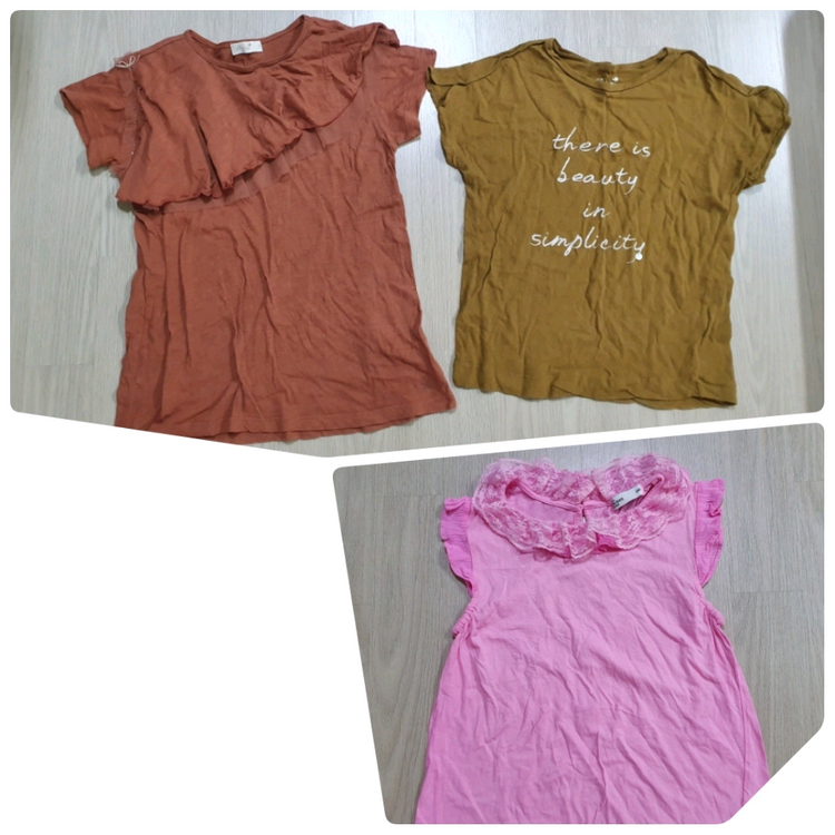 여아 티셔츠 12개 일괄. 140 150 원피스 롱티셔츠 잠옷 파자마 프릴 반팔 나시 민소매 수술 주니어 이미지