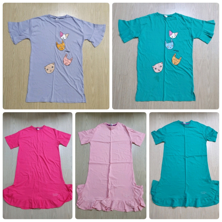 여아 티셔츠 12개 일괄. 140 150 원피스 롱티셔츠 잠옷 파자마 프릴 반팔 나시 민소매 수술 주니어 이미지