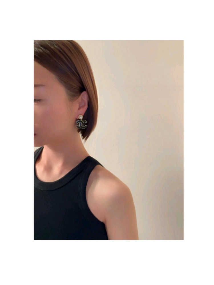 블랙 딸랑 귀걸이(새상품) 이미지