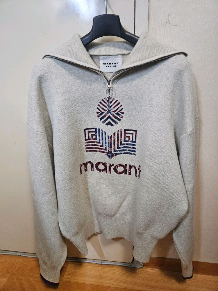 38) 이자벨 마랑 Isabel Marant 하프 지퍼 로고 니트 이미지
