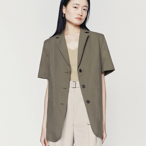 몽돌(MONGDOL) 오버핏 린넨하프자켓 55-66 새상품 이미지