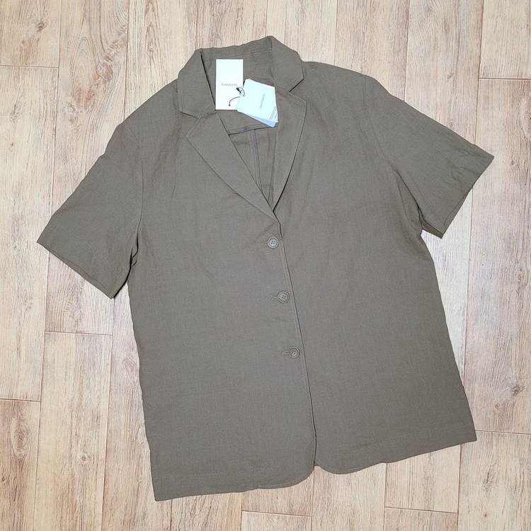 몽돌(MONGDOL) 오버핏 린넨하프자켓 55-66 새상품 이미지