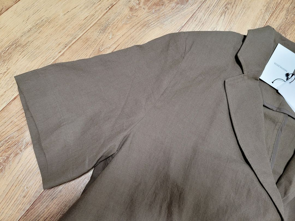 몽돌(MONGDOL) 오버핏 린넨하프자켓 55-66 새상품 이미지