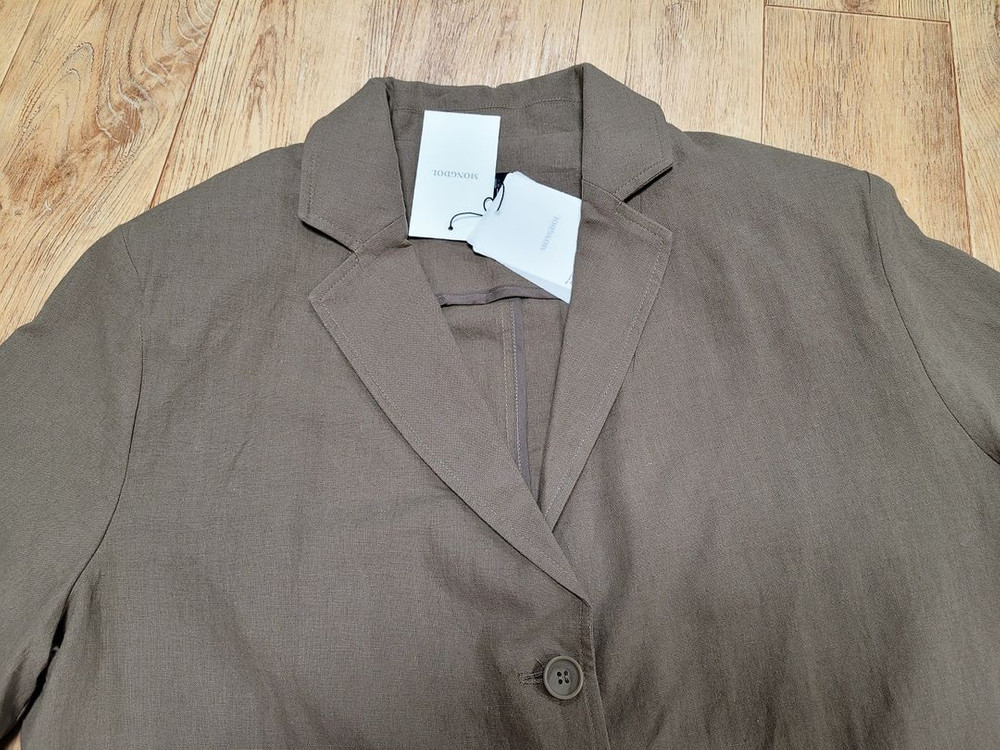 몽돌(MONGDOL) 오버핏 린넨하프자켓 55-66 새상품 이미지