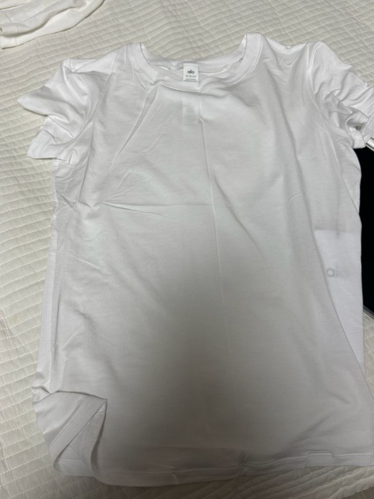 (새상품) Alo 알로 올데이숏슬리브 화이트 XS 이미지