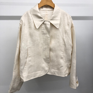 더엣지 린넨100 숏 자켓 오트밀 55 이미지