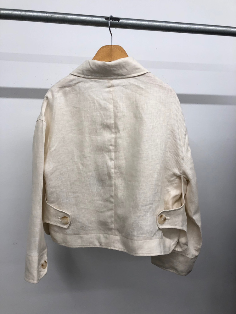 더엣지 린넨100 숏 자켓 오트밀 55 이미지