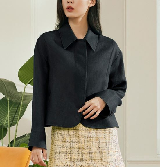 더엣지 린넨100 숏 자켓 오트밀 55 이미지