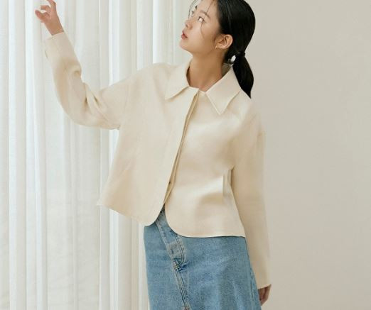 더엣지 린넨100 숏 자켓 오트밀 55 이미지