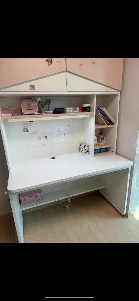 한샘 책상 초등학생 책상 led조명,자석보드 추가 초중고학생용 자녀 책상 이미지